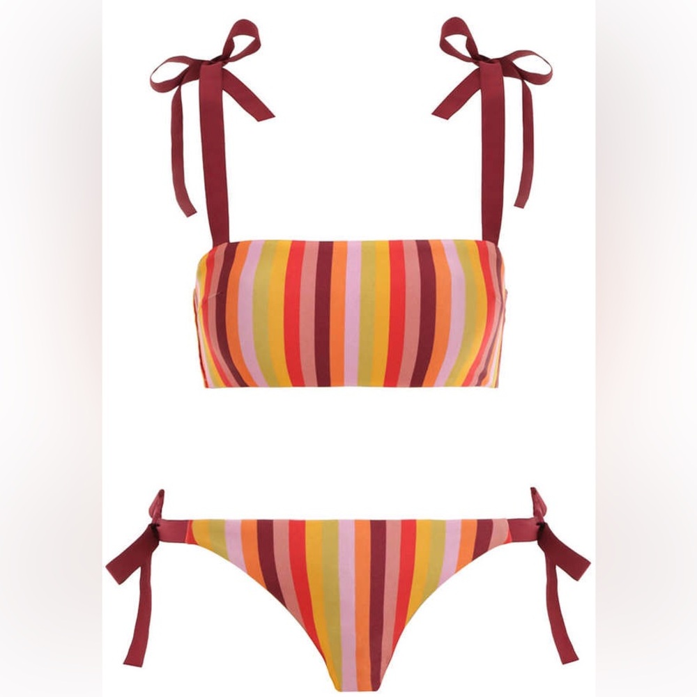 Zimmermann Goldie Rainbow Bandeau Bikini Set NWT $230